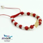 دستبند طلا و سنگ - طرح انار