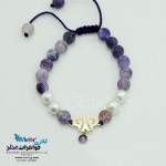 دستبند طلا و سنگ - طرح پروانه