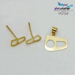 نیم ست طلا - آویز و گوشواره - طرح ه نیمانی