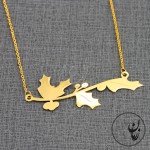 گردنبند طلا - طرح برگ و شاخه