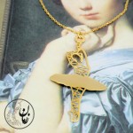 گردنبند طلا - طرح بالرین اوریگامی