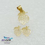 نیم ست طلا - آویز و گوشواره - طرح انار و قلب