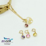 آویز طلا - چند کاربرده - طرح سنگ رنگی
