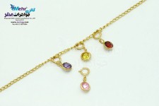 آویز طلا - چند کاربرده - طرح سنگ رنگی