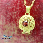 آویز طلا - طرح انار توری