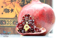 آویز طلا - طرح انار توری