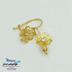 نیم ست طلا - آویز و گوشواره - طرح شبدر چهار برگ