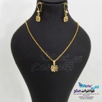 نیم ست طلا - آویز و گوشواره - طرح گل خورشیدی