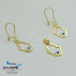 نیم ست طلا - آویز و گوشواره - طرح دست همسا