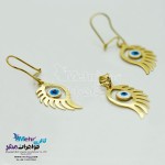 نیم ست طلا - آویز و گوشواره - طرح چشم