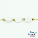 دستبند طلا و سنگ - طرح برگ