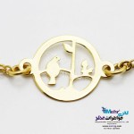 دستبند طلا - طرح پرنده و شاخه