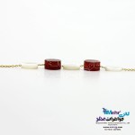 دستبند طلا و سنگ - طرح هندسی