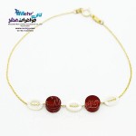 دستبند طلا و سنگ - طرح هندسی