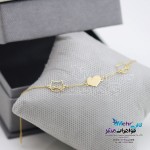 دستبند طلا - طرح گربه و قلب