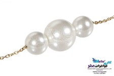 دستبند طلا و سنگ - طرح مروارید نشان
