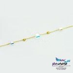 دستبند طلا و سنگ - سواروسکی مکعب