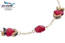 دستبند طلا و سنگ - سواروسکی قلب و گل