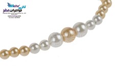 دستبند طلا و سنگ - طرح مروارید نشان