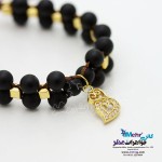 دستبند طلا و سنگ - طرح قلب