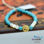دستبند طلا و سنگ - طرح گوی توری
