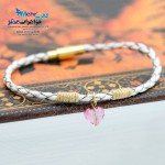 دستبند طلا و چرم - سنگ سواروسکی قلب