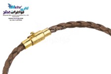 دستبند طلا و چرم - سنگ سواروسکی پروانه