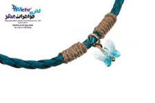 دستبند طلا و چرم - سنگ سواروسکی پروانه