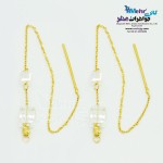 گوشواره طلا - سنگ سواروسکی مکعب