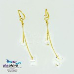 گوشواره طلا - سنگ سواروسکی مکعب