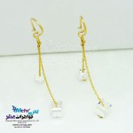 گوشواره طلا - سنگ سواروسکی مکعب