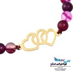 دستبند طلا و سنگ - طرح قلب