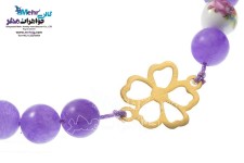 دستبند طلا و سنگ - طرح گل