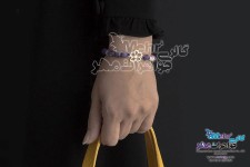 دستبند طلا و سنگ - طرح گل