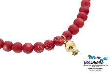 دستبند طلا و سنگ - طرح انار