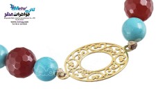 دستبند طلا و سنگ - طرح اسلیمی