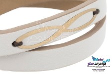 دستبند طلا و چرم - طرح بی‌نهایت