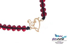 دستبند طلا و مهره - طرح قلب و نت سل
