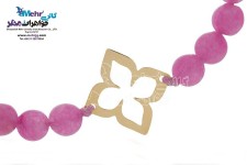 دستبند طلا و سنگ - طرح گل