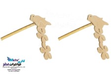 نیم ست طلا - آویز و گوشواره - طرح گل و بلبل