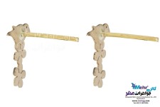 نیم ست طلا - آویز و گوشواره - طرح گل و بلبل