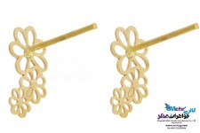 نیم ست طلا - آویز و گوشواره - طرح گل