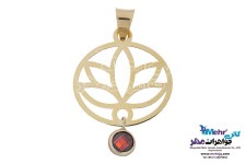 نیم ست طلا - آویز و گوشواره - طرح لوتوس