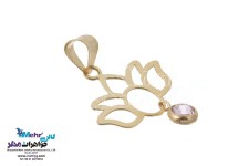 نیم ست طلا - آویز و گوشواره - طرح لوتوس