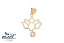 نیم ست طلا - آویز و گوشواره - طرح لوتوس