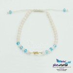 دستبند طلا و مهره - طرح برف