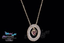 گردنبند طلا - طرح قلب و دایره