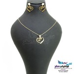 نیم ست طلا - آویز و گوشواره - طرح قلب اسپیرال
