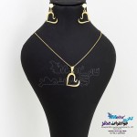 نیم ست طلا - آویز و گوشواره - طرح قلب