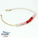 دستبند طلا و سنگ - صدف رنگی